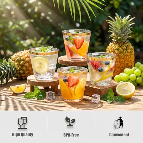 200 Pack Gold Plastic Cups (9-Gold-200)