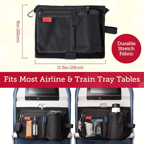 Airplane Tray Table Cover with Pocket Storage (Premium Black)