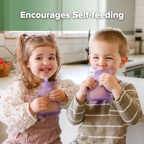 Refillable Silicone Baby Food Pouch (Lavender / 4-Pack)