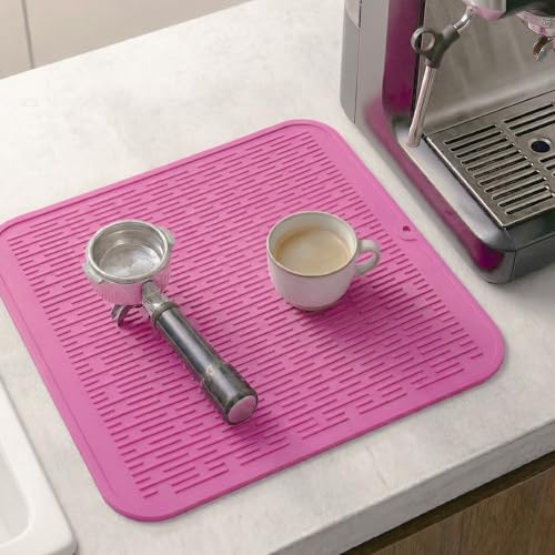 Silicone Dish Drying Mat for Multiple Usage (Rose / 18"L x 16"W)
