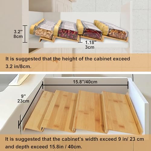 Spice Drawer Organizer with 20 Bamboo