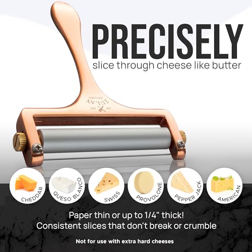 Zulay Adjustable Cheese Slicer (Rose Gold)