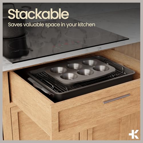 Bakken 8 Piece Ceramic Coated Bakeware Sets (Black)