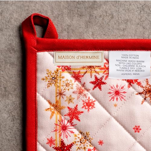 100% Cotton Oven Mitt & Pot Holder Set (082 - Crystal Star / 7.5" x 13" & 8" x 8" (Oven Mitt & Pot Holder))
