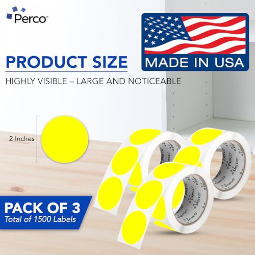 Neon Yellow Perforated Round Circle Dot Sticker 2 (Neon Yellow / 2 Inch)