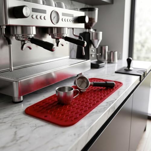 Silicone Dish Drying Mat for Multiple Usage (Red / 17"L x 6"W)