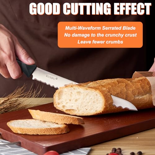 Ultra Sharp High Carbon Stainless Steel Serrated Blades Bread Knife (Silver)