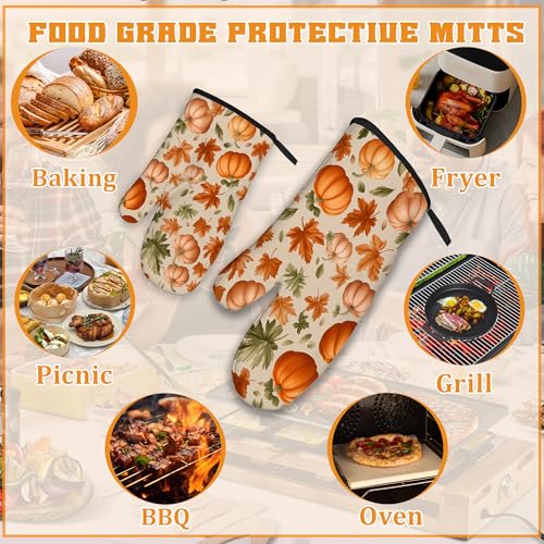 Fall Pumpkin Oven Mitts and Pot Holders (4 Count)