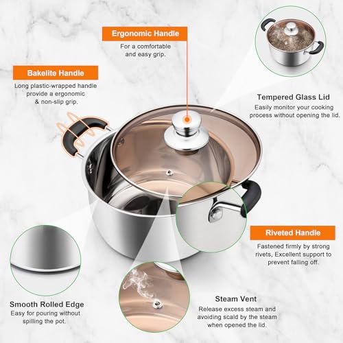 4 Qt Stockpot with Lid (4 Quarts)
