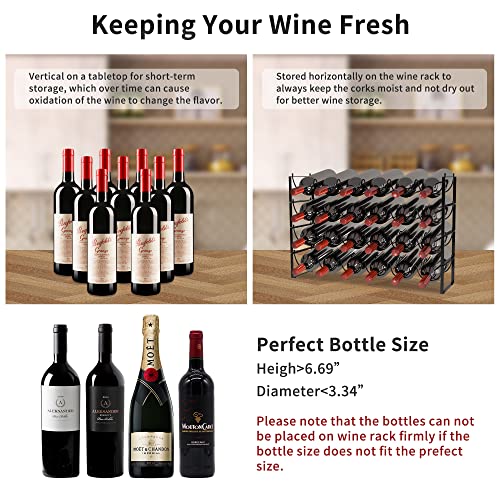 4 Tier Wine Rack (Black / 24-Bottle)