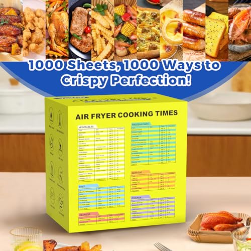 1000Pcs 8" Square Air Fryer Liners Disposable for 5 (8" Square)