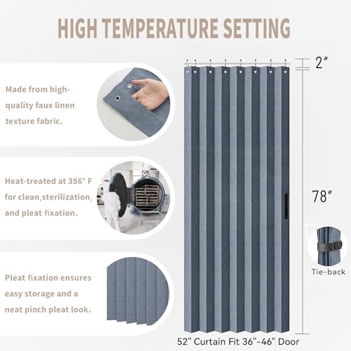 Door Curtains for Doorways (Blue / 52"W x 78"L (Pack of 1))