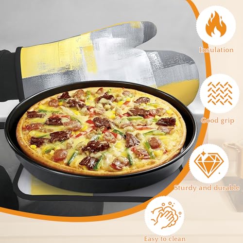 Yellow Gray Modern Art Oven Mitts and Pot Holders (4 Count)