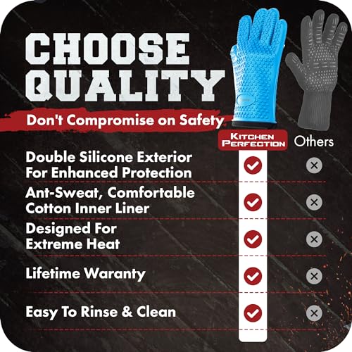 Silicone Smoker Oven Gloves (Blue / One Size Fits Most)