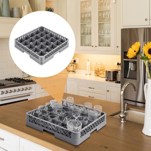 1 Pack Commercial Dishwasher Tray Rack (Gray / 25 Grid)