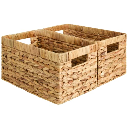 Wicker Baskets (Natural (Water Hyacinth) / 2x 13"L x 8¼"W x 7"H)