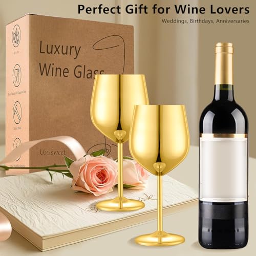 Unbreakable Stainless Steel Wine Glasses Set of 4 (4 Count)