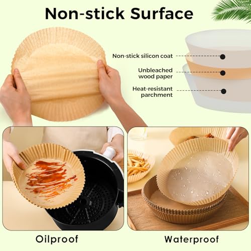 6.5In Round Disposable Air Fryer Liners 200PCS for Gourmia