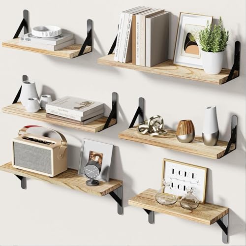 Amada Solid Paulownia Wood Wall Shelves (Wooden / Medium)