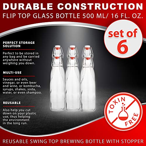 Flip Top Glass Bottle [16 fl. oz (16)