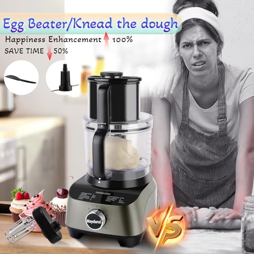 11-in-1 Food Processor and Blender Combo, 14 Cup Food Processor with Large Chute, 51 oz for Smoothies & Ice, for Chopping, Grinding, Slicing, Shredding, Purees & Dough, Dishwasher Safe (14 Cup)