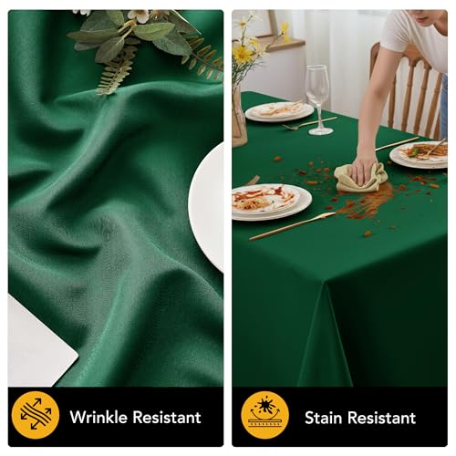 6 Pack Hunter Green Tablecloths for Rectangle Tables (Hunter Green / 90x132 In, 6 Pack)