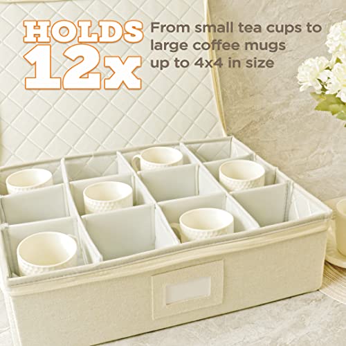Cup & Mug Storage Case (Cream / 1 Piece Box for Cups and Mugs)