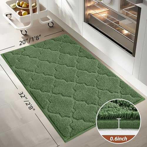 Kitchen Rugs Non Slip Washable 20"x32" (Green / 20"X 32")