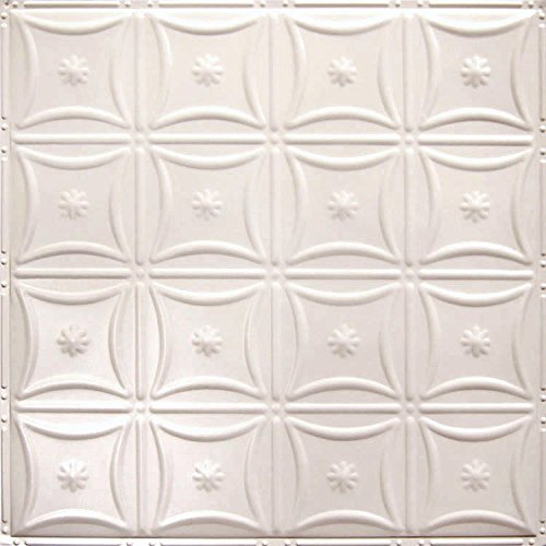 Tin Backsplash [5 (Pattern #30 Arched Flowers / Creamy White Satin)