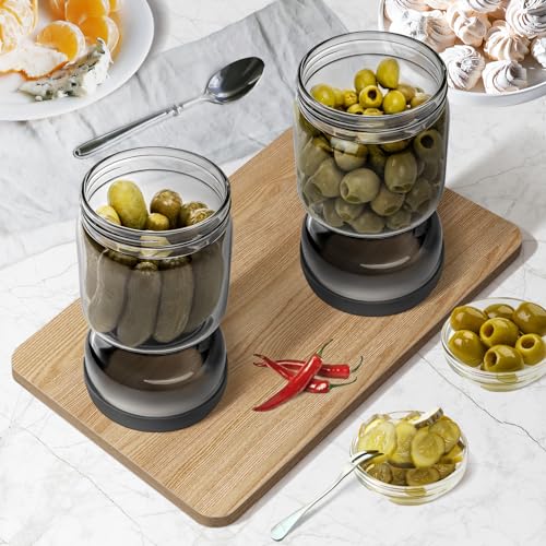 Pickle Jar with Strainer Flip (34oz Grey)