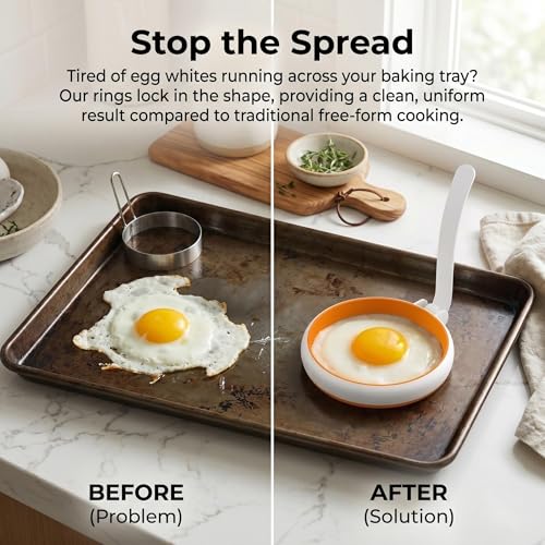 Silicone Egg Molds for Kids (4Pcs Round / White)