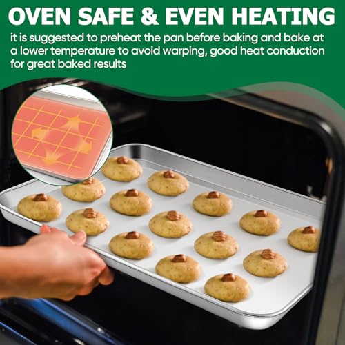 Stainless Steel Baking Sheet Pan with Rack & Mat