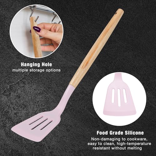 19 PCS Pink Kitchen Cooking Utensils Set Kitchen Tools Set (Pink)