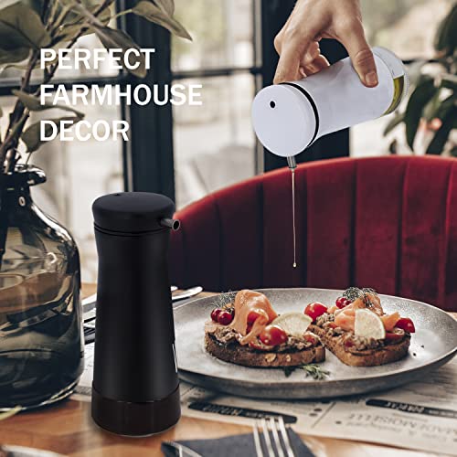 Black and White Oil And Vinegar Dispenser Set (White+Black)