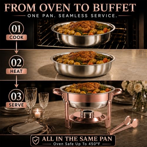 Chafing Dishes for Buffet (Rose Gold)