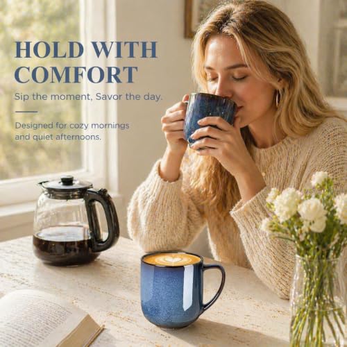 Ceramic Coffee Mugs Set of 6 (reactive glaze-4 / set of 6)