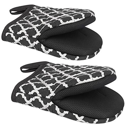 1 Pair Short Oven Mitts (Dark Gray)
