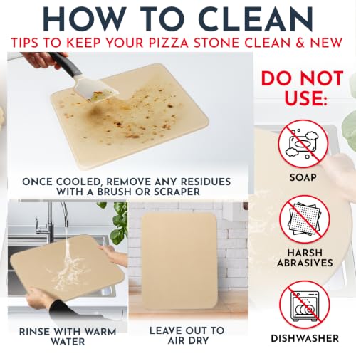 Large Pizza Stone for Oven and Grill Set