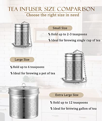 2 Pack Large Tea Infuser 304 Steel Fine Mesh for Teapots & Mugs (Large-Cube / 2 Pack)