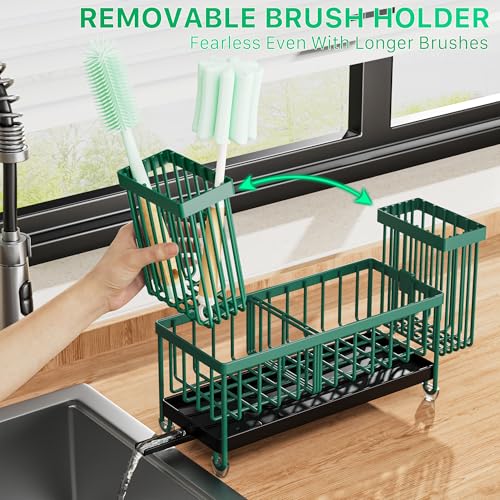 Sponge Holder for Kitchen Sink (Dark Green - 9.25″)