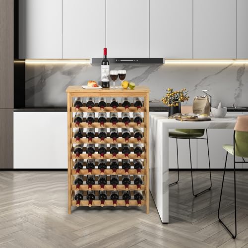 42 Bottles Bamboo Wine Rack (Natural / 7-Tier)