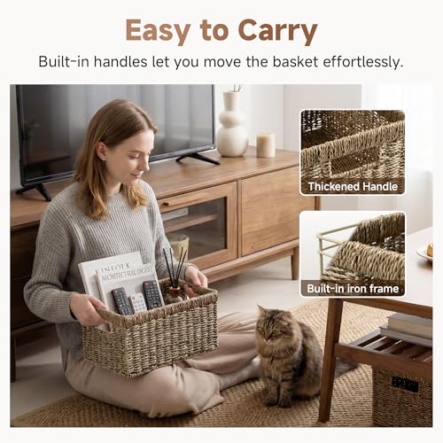 Wicker Baskets for Storage (Natural (Seagrass) / 2x 13"L x 8¼"W x 7"H)