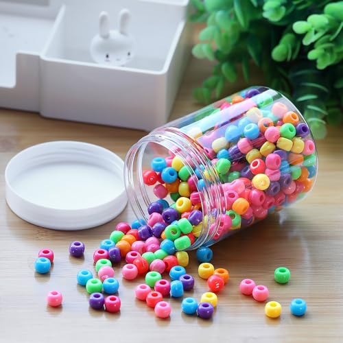 6 Pack 16 oz Plastic Jars Containers with Lids Wide (6 Count)