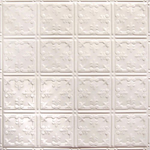 Tin Backsplash [5 (Pattern #21 Fleur-de-lis / Creamy White Satin)