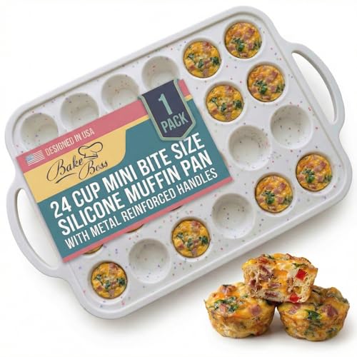 Silicone Mini Muffin Pan for Baking (Cream / Mini (24 Cups Pan))