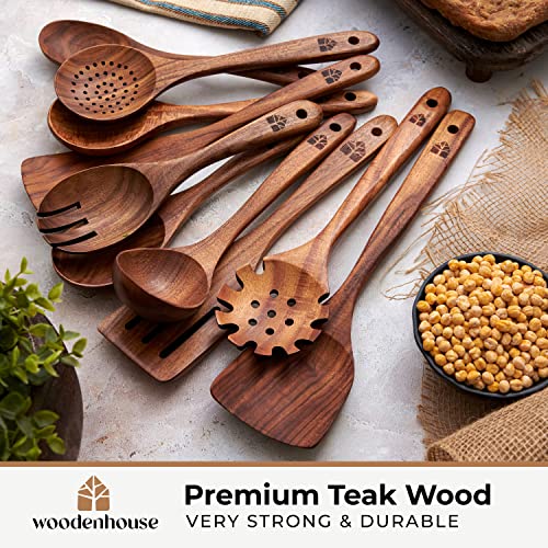 Wooden Spoons for Cooking (10 Piece Set)