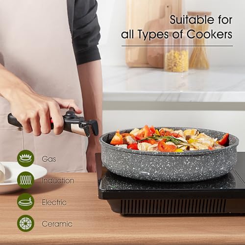7pcs Pots and Pans Set Non Stick from France (Ash Grey / 7 Piece)