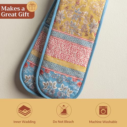 Double Oven Mitts 100% Cotton Double Oven Glove (001 - Marquise / 7" x 35" (Double Oven Mitt))