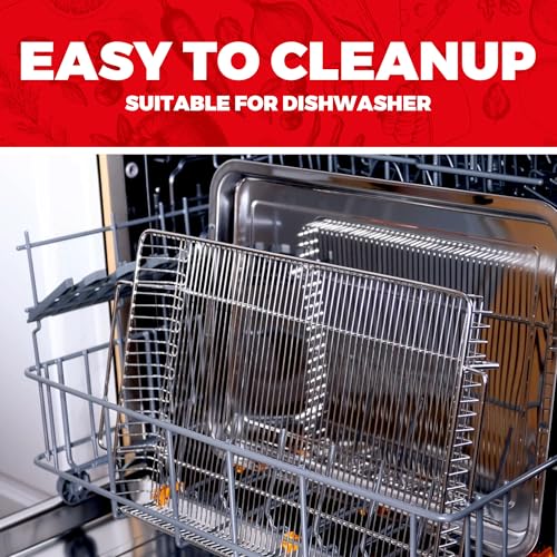 Air Fryer Basket for Oven with Upgraded Striped Mesh (15.9*9.8,,)