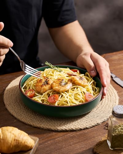 Mercury Pasta Bowls Set of 4 (Dark Green / 4 pcs)